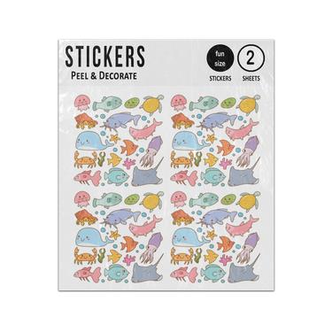 Picture of Kawaii Sea Animals Doodles Coolection Sticker Sheets Twin Pack
