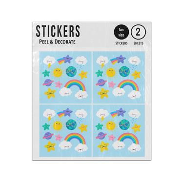 Picture of Kawaii Sky Hand Drawn Character Collection Sticker Sheets Twin Pack