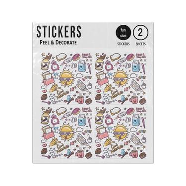 Picture of Kawaii Start Your Day Good Morning Doodle Elements Sticker Sheets Twin Pack