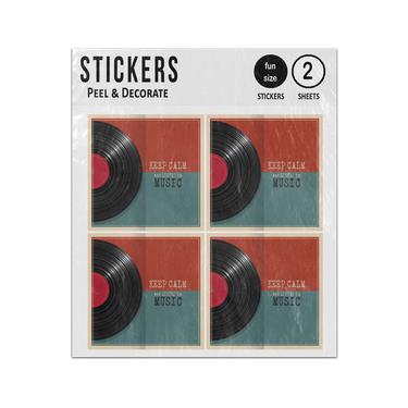 Picture of Keep Calm And Listen To Music Retro Vinyl Record Sticker Sheets Twin Pack