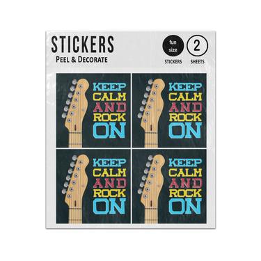 Picture of Keep Calm And Rock On Guitar Illustration Sticker Sheets Twin Pack