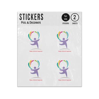 Picture of Keep Childrens Happiness Happy Child Silhouette Sticker Sheets Twin Pack