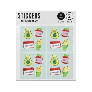 Picture of Ketchup With Me Hug Me Dont Mess Stressed Collection Sticker Sheets Twin Pack