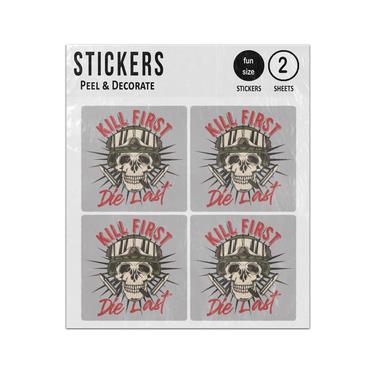 Picture of Kill First Die Last Skull Soldier Sticker Sheets Twin Pack