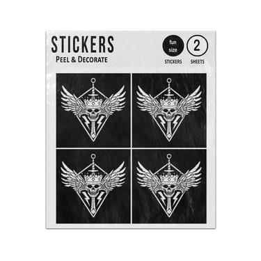 Picture of King Will Skull Crown Wings Coat Of Arms Sticker Sheets Twin Pack
