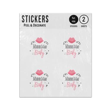 Picture of Kiss Me Baby Pink Lips Sticker Sheets Twin Pack