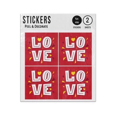 Picture of Large Love L O V E Lettering Sticker Sheets Twin Pack
