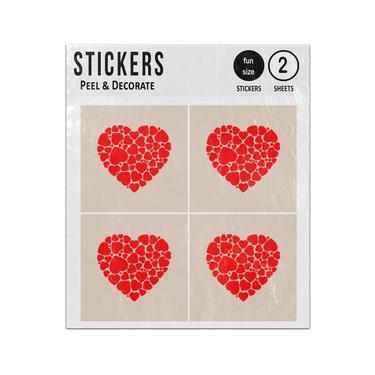 Picture of Large Red Heart Shape From Smaller Hearts Sticker Sheets Twin Pack