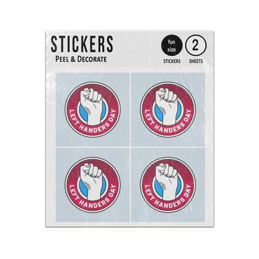 Picture of Left Handers Day Fist Pump Sticker Sheets Twin Pack