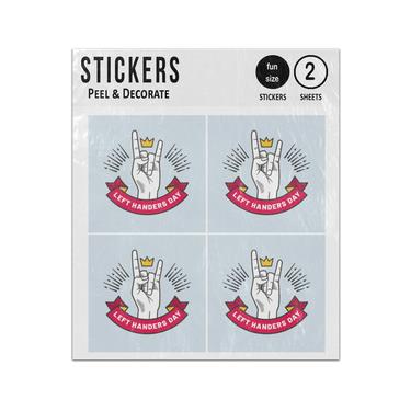 Picture of Left Handers Day Sign Of The Horns Sticker Sheets Twin Pack