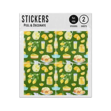Picture of Lemon Food Lemony Yellow Citrus Fruit Fresh Lemonade Pattern Sticker Sheets Twin Pack