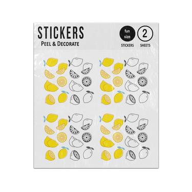 Picture of Lemon Slices Citrus Fruits Pattern Sticker Sheets Twin Pack