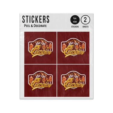 Picture of Lets Go Camping Quote Camping Elements Sticker Sheets Twin Pack