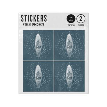 Picture of Let The Sea Set You Free Surfboard Quote Sticker Sheets Twin Pack