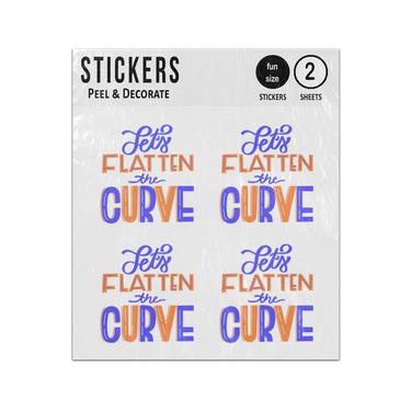 Picture of Let Us Flatten The Curve Lettering Sticker Sheets Twin Pack
