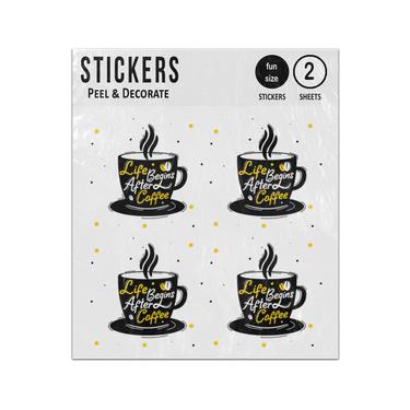Picture of Life Begins After Coffee Sticker Sheets Twin Pack