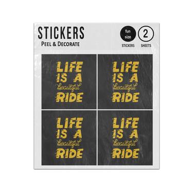 Picture of Life Is Beautiful Ride Inspiring Creative Motivation Quote Lettering Monochrome Sticker Sheets Twin Pack