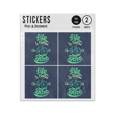 Picture of Life Is Better On A Bike Quote Sticker Sheets Twin Pack