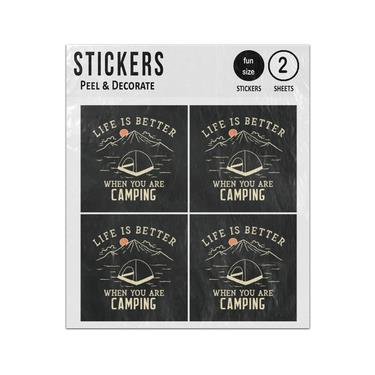 Picture of Life Is Better When You Are Camping Tent Hills Sunset Sticker Sheets Twin Pack