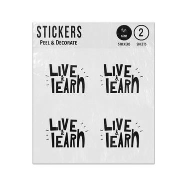 Picture of Live And Learn Motivation Quote Sticker Sheets Twin Pack