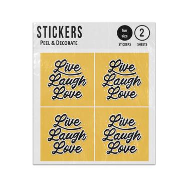 Picture of Live Laugh Love Lettering Typography Sticker Sheets Twin Pack