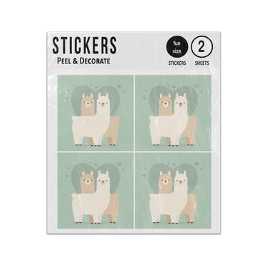 Picture of Llama Couple In Love Heart Sticker Sheets Twin Pack