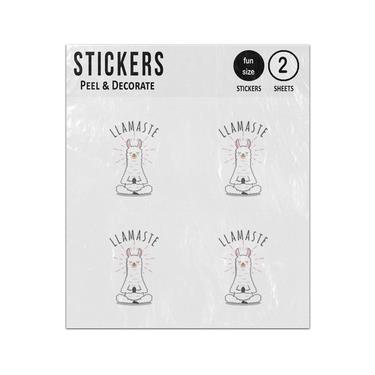 Picture of Llamaste Llama Yoga Pose Drawing Sticker Sheets Twin Pack
