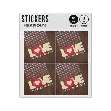 Picture of Love Is Everywhere Retro Style Sticker Sheets Twin Pack