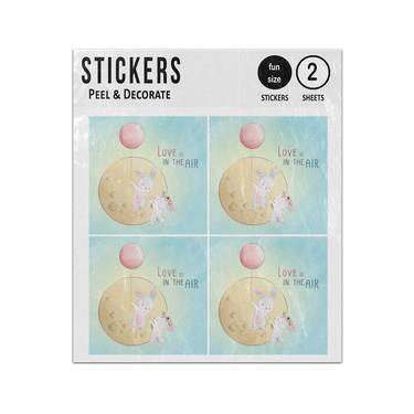 Picture of Love Is In The Air Bunnies Holding Hands Balloon To The Moon Sticker Sheets Twin Pack