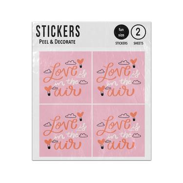 Picture of Love Is In The Air Heart Hot Air Balloon Sticker Sheets Twin Pack