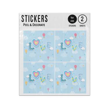 Picture of Love L O V E Floating In The Sky Sticker Sheets Twin Pack