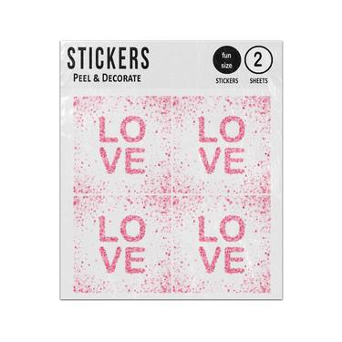 Picture of L O V E Love Word Pink Confetti Sticker Sheets Twin Pack
