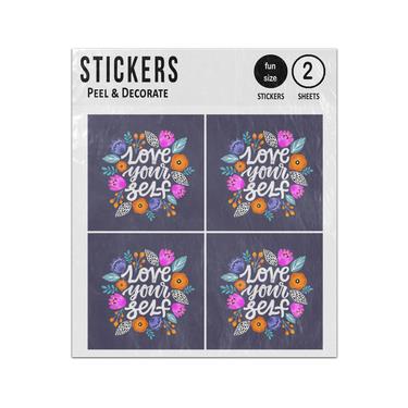 Picture of Love Yourself Belief Flowers Leaves Sticker Sheets Twin Pack