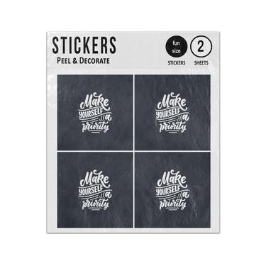 Picture of Make Youself A Priority Motivation Quote Sticker Sheets Twin Pack
