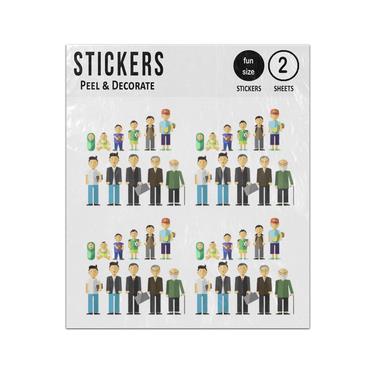 Picture of Male Aging Concept Bagy To Grandparent Characters Sticker Sheets Twin Pack
