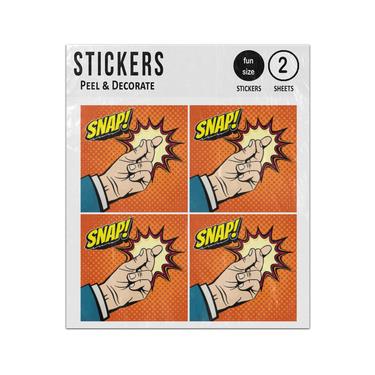 Picture of Male Hand Snap Fingers Clicking Gesture Pop Art Sticker Sheets Twin Pack