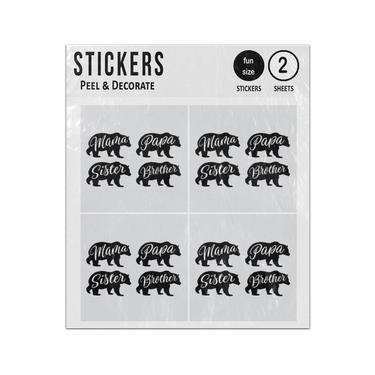 Picture of Mama Papa Sister Brother Bear Lettering Sticker Sheets Twin Pack