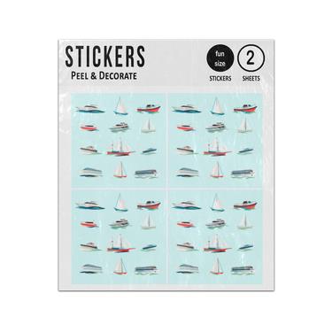 Picture of Marine Boats Cruise Sea Travel Yacht Motor Vessels Ships Collection Sticker Sheets Twin Pack