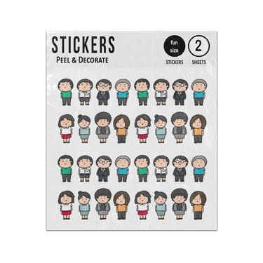Picture of Men Women Small People Cartoon Characters Sticker Sheets Twin Pack