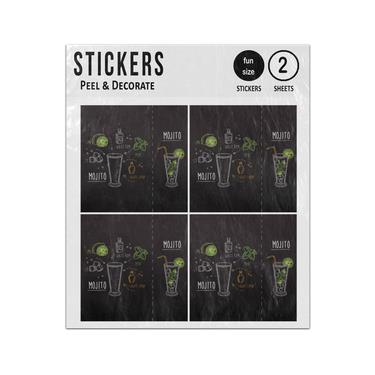 Picture of Mojito Recipe Drawn On Chalkboard Sticker Sheets Twin Pack