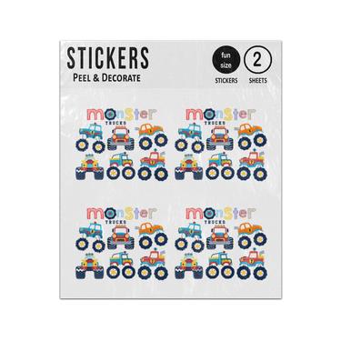 Picture of Monster Truck Four Wheel Engines Doodle Set Sticker Sheets Twin Pack