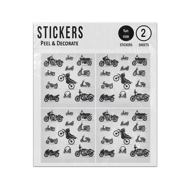 Picture of Motorbike Scooters Bicycles Silhouette Collection Sticker Sheets Twin Pack
