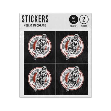 Picture of Motorcycle Classic Racing Club Riding Biker Sticker Sheets Twin Pack