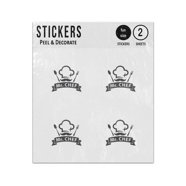 Picture of Mr Chef Hat Spoon Fork Sticker Sheets Twin Pack