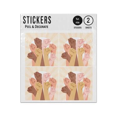 Picture of Multiracial Raised Fists Black Lives Matter Sticker Sheets Twin Pack