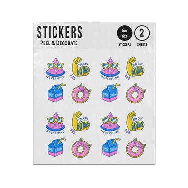 Picture of Nevermind Just Chillin You Can Do This Donut Drawing Quotes Sticker Sheets Twin Pack