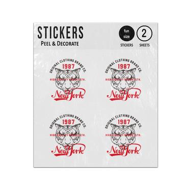 Picture of New York Original Clothing Brand Tigerface Illustration Sticker Sheets Twin Pack
