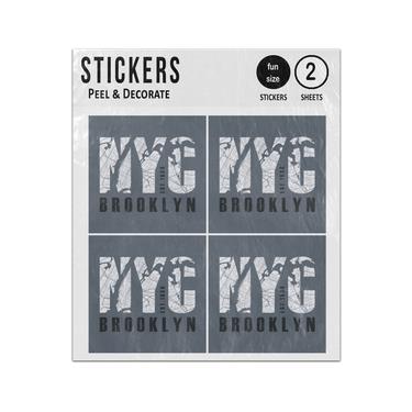 Picture of Nyc Brooklyn New York Map Illustration Sticker Sheets Twin Pack