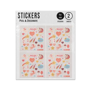 Picture of Oh Its Magic Girls Unicorn Set Sticker Sheets Twin Pack