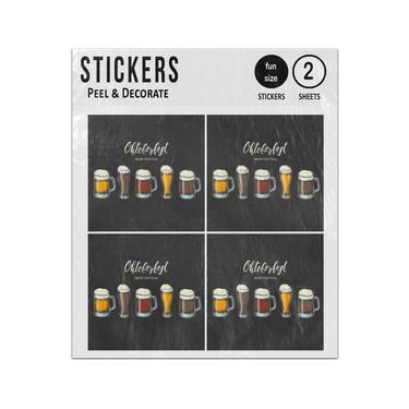 Picture of Oktoberfest Hand Drawn Beer Glasses Sketch Sticker Sheets Twin Pack